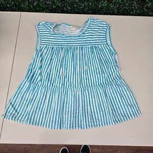Style & Co Blue Striped Sleeveless Top - Size L!
